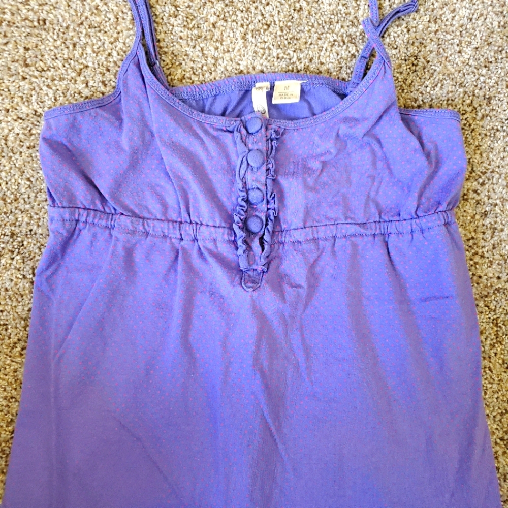 Purple Tank Top with Pink Dots